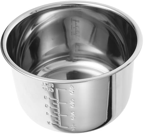 FONDOTIN Arrocera Acero Inoxidable 4L Interior de Acero, Repuesto Doméstico | Plata, Transferencia Térmica Buena, Pieza Reemplazable para Cocina Eléctrica