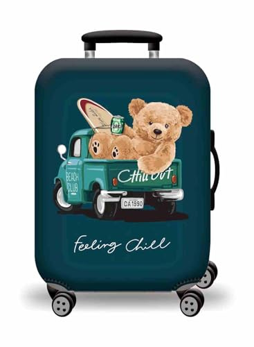wxlmom Kofferschutzhülle XL Car Bear Waschbar,Suitcase Cover Für Kinder Und Erwachsene,Elastischer Spandex-Koffer-Protector,Koffer-Abdeckungen