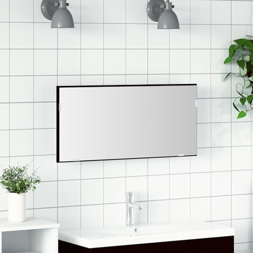 EMYRLXQW Skåp och förvaring, Sminkskåp, Badrum Sminkskåp - Badrum Spegelskåp med LED-ljus svart ek 80 x 37 cm