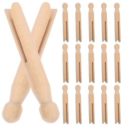 HOMOCONO 50 mollette rotonde in legno per appendere i vestiti, per organizzare e appendere soluzioni per bucato e asciugatura.