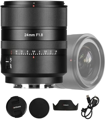 7artisans AF24 mm F1.8 autofokus objektiv för L Mount fullformat vidvinkel fotobjektiv, stor bländare kameralins kompatibel med Leica/Panasonic S1, DC-S1, S5, DC-S5, LUMIX S9 serie/Sigma L-serien