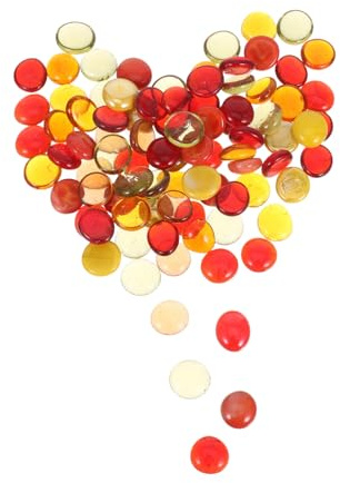 Amosfun Pietre Decorative in Vetro Piatto Miste Colori Piccoli Ciottoli Rotondi per Acquari Vasi e Artigianato Gemme Resistenti e Lucide per Decorazioni Naturali