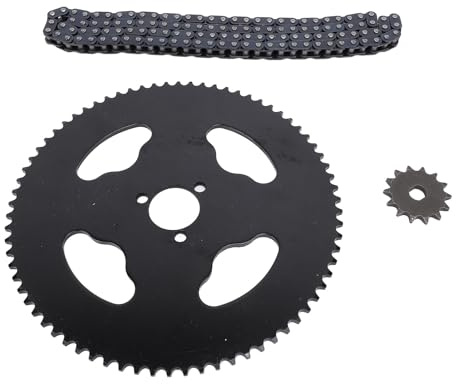 Pongnas Kit de Chaîne et Pignon T8F 74 Pignon Arrière de Dent 14T Sprocket Avant avec Chaîne de 120 Liaisons pour Mini Moto Go Karts