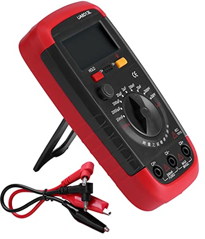 Asixxsix Tester per Misuratori di Condensatori Compatto e Portatile per la Selezione e la Regolazione dei Condensatori, Misuratore di capacità a Batteria con Display LCD per Elettricisti e Tecnici