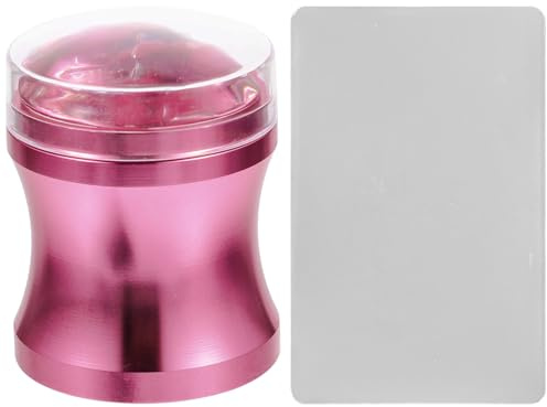 FIXOSHEE Kit Stampo Silicone Unghie Raschietto Lega di Alluminio Leggero e Pratico per Nail Art Manicure Rosa Strumento per Decorazione Unghie Colore Casuale
