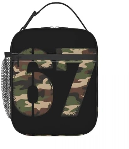 VDKQHLFWZ Backpack 67 Six Seven 6 7 Funny Italian Brainrot Thermal Insulated Lunch for Travel Portable Bento Box Thermal Cooler Lunch Box Festival gift