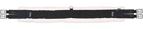 Elastischer Sattelgurt mit Kunstfell Shire schwarz/beige 135cm