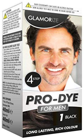 Glamorize Pro Dye Creme Colour Hair Dye for Men Shade, 1 - Black