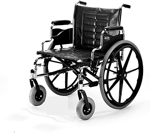 Invacare Tracer IV Wheelchair for Adults | Bariatric Folding | 24 Inch Seat | Desk Arms