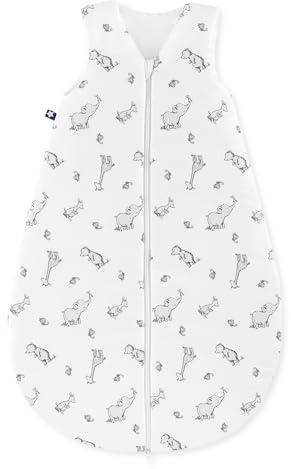 Julius Zöllner Baby Ganzjahresschlafsack aus 100% Baumwolle, Größe 70, Standard 100 by OEKO-TEX, made in Germany, Safari
