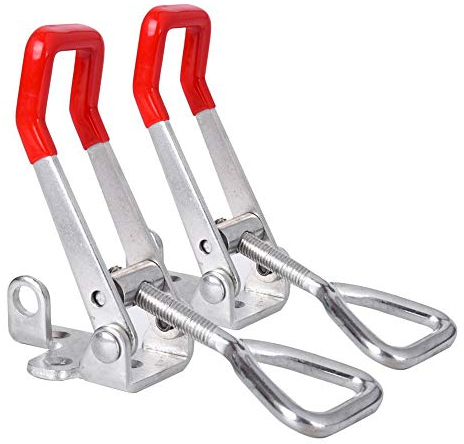 MINGZE 2pcs Toggle morsetto, Morsetti a ginocchiera chiavistello 4003, Tipo di serratura per porta di capacità di tenuta in metallo a sgancio rapido resistente a mano 600Kg