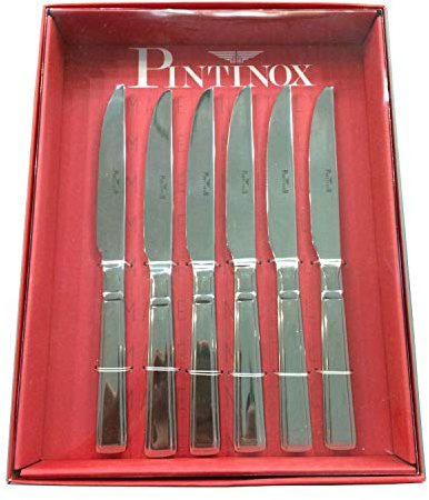 Pinti Diseño Steak Cuchillo 6 Pcs. Serie Leonardo Acero Inox. Forjado Afilado Ondulado