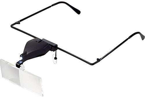TOOLCRAFT TO-5137812 Lupenbrille mit LED-Beleuchtung Vergrößerungsfaktor: 1.5 x, 2.5 x, 3.5 x Linsengröße: (L x B) 74 m