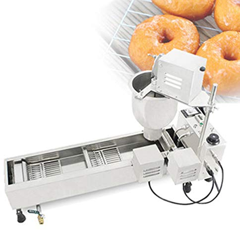 CGOLDENWALL NP-2 Macchina per fare frittelle automatica Macchina per ciambella elettrica con materiale di Clindro & Friggitrice丨Tre stampi per ciambelle - 80mm/60mm/40mm - 400-600 PCs/h