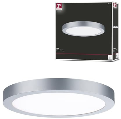 Paulmann 71023 LED Panel Abia 300mm rund Tageslichtweiß Chrom matt Lichtpanel Kunststoff Beleuchtungssystem 4000 K