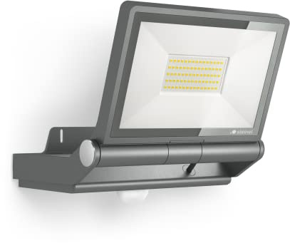 Steinel LED Strahler XLED PRO ONE Plus S anthrazit, 240° Bewegungsmelder, 4370 lm Flutlicht, Fluter mit Nachtlicht