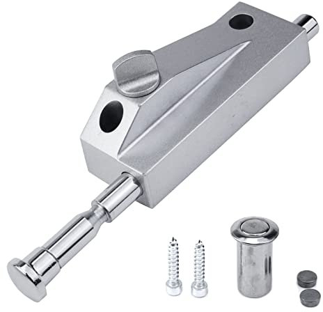 Mewutal Sliding Door Lock Aluminum Alloy Floor Lock Window Glass Patio Door Sliding Door Lock - Silver