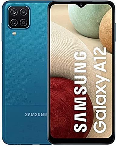 Samsung Galaxy A12, Smartphone, Display 6.5 HD+, 4 Rear Cameras, 32 GB Expandable, RAM 4 GB, Octa Core Processor, Battery 5000 mAh, 4G, Android 11 [Italian Version], Blue (Renewed)