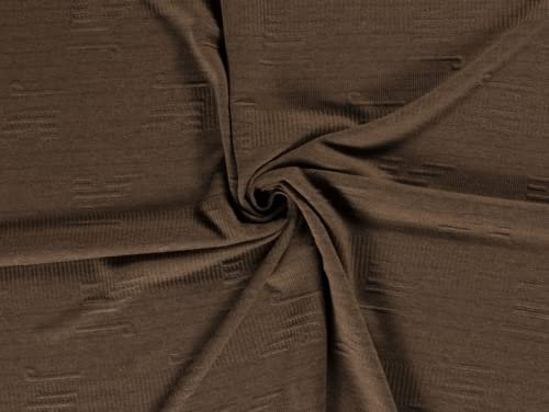 Strukturierter Stretch-Strickstoff, Meterware, Braun