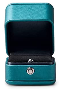 BONOOL Ringbox, Anhängerbox, PU-Leder, Schmuckschatulle, Ring-Aufbewahrungsbox, Präsentationsständer, Schmuckverpackung, Schmuckschatulle (Farbe: Grün, Größe: 4,8 x 4,8 x 5 cm)