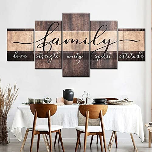Moderne Drucke Dekor Schlafzimmer Wohnzimmer Wand 5-Teilig Retro-Holzfiguren Gemälde Kunst Poster Modular Leinwand Bilder Mit Rahmen 200 X 100 Cm Schlafzimmerbürohotelwandkunstfoto