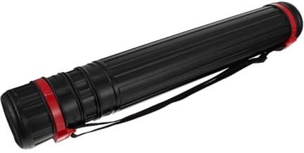 EXCEART Teleskop Posterrohr Zeichenrolle Aufbewahrungsrohr Schwarz Ausziehbar mit Schultergurt Transport und Schutz für Poster Kunstwerke Dokumente Baupläne Geschenkpapier Poster Tube