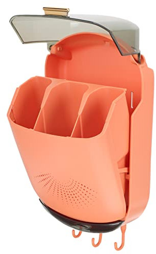 ABOOFAN Caja De Almacenamiento Tipo Jaula Para Palillos Organizador De Utensilios De Estante Para Utensilios De Cocina Soporte De Pared Tapa Para Cocina y Escurridor De Cubiertos