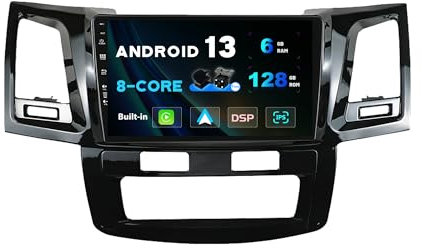 SXAUTO - 6G+128G - Android 14 IPS Car Stereo For Toyota Fortuner 1 AN50 AN60 HILUX Revo Vigo (2008-2014) - Wireless CarPlay/Android Auto - Cam + MIC - 9” 2 Din - DAB Steering Wheel Fast-boot 360-CAM