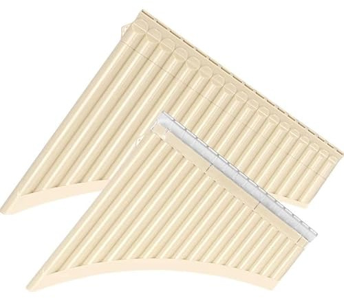 Panflöte 16/18 Pfeifen Panflöte Panflöte G-Tonart ABS-Kunststoff Traditionelles Holzblasinstrument für Anfänger und Musikliebhaber(18 pipes)