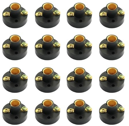 SEIWEI E10 Lampenfassungen Set: Schraubsockel mit Glühbirnen, schwarze Kunststoff-Kupfer-Halterungen für Schulexperimente, DIY-Projekte und Heimwerker (16)