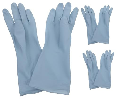 JEWEDECO 3pairs Dish Washing Gloves Women Reusable Cleaning Gloves Nitrile for Dishwashing Cleaning Laundry Garden Work