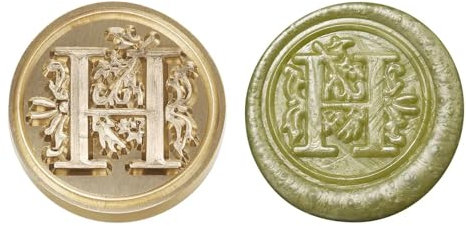 Vintage-Messing-Siegelkopf, 2,5 cm, Retro-Wachsstempel, Siegelstempel, Hobby, Alphabet, Buchstaben, Holzwachssiegelstempel, Ersatz, Kupferkopf, Siegelwerkzeuge, Postdekor, Stil H