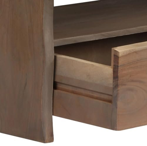 HEFZGDB Couchtisch Massivholz Akazie Naturkanten 90x50x40 cm Grau Couchtisch Akazie Couchtisch Klein Wohnzimmertisch Klein Kaffeetisch für Café Balkon Garten Tagungsraum