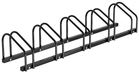 Joparri Cykelställ för 5 cyklar, flera stativ 35–55 mm däckbredd stativ hjulstativ golvstativ, cykelstativ hållare HBT: 26 x 130 x 32 cm, svart
