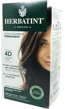 Herbatint Permanentes Haarfärbegel 4D Gold–Kastanienbraun – 170 ml I Ohne Ammoniak, optimale Grauhaarabdeckung I Auf empfindlicher Haut getestet, mit 8 Pflanzenextrakten
