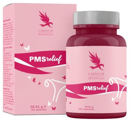 Carnium Botanicals PMS Relief – Agnocasto Integratore per il Ciclo Mestruale con Vitex Agnus Castus, Magnesio, Zenzero, Angelica e Vitamina B6 – 60 Capsule