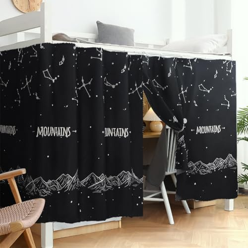 Rideaux de Lit Superposé Anti-poussière Dortoir Tentures pour Cadre de lit | Rideaux de Couchette Occultant pour Lit Cabane Anti-moustique Moustiquaire en Polyester Mezzanine Crous