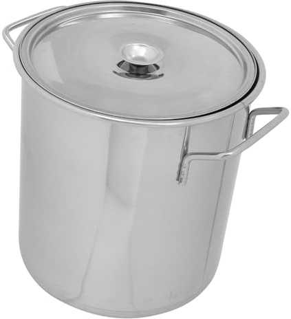 Alipis Stainless Steel Stockpot with Lid, Large 22cm Capacity Soup Pot Featuring Heat Retention, Easy to Clean Strip-Type Handles, Suitable for School and Hospital Use