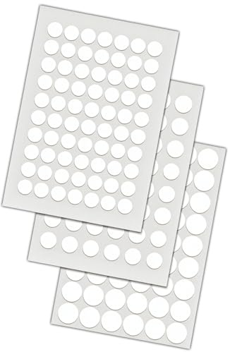 Cache Vis Blanc,13mm/15mm/20mm PVC Adhésif,267 Pièces Autocollants Cache Trou pour Meubles,Armoires,Murales,Étagères,Tiroirs,Capuchons de Vis Blancs pour Réparations et Rénovation