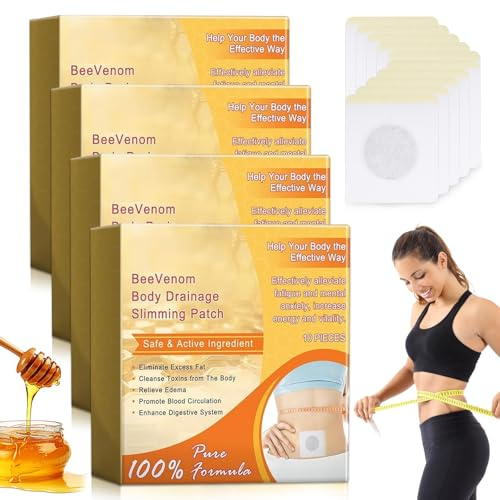 40 Stück Abnehmpflaster,Abnehmen Schnell Fettverbrenner, Abnehmen Pflaster, Bee Venom Lymphdrainage Patches,Bienengift Lymphdrainage Schlankheitspflaster,Bienengift Pflaster zum Abnehmen für Frauen(C)
