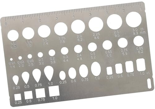 Instrumento de medición de calibre de diamante de acero inoxidable para joyeros profesionales y coleccionistas en diseño de joyas, instrumento de medición