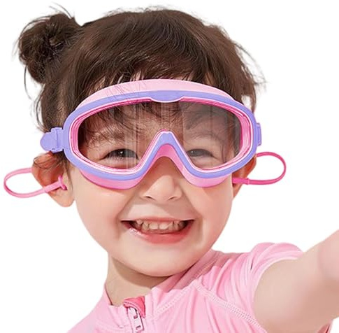 Occhiali da nuoto per bambini 3 ai 15 anni, regolabili, anti-appannamento, protezione di sicurezza HD, per bambini 3 ai 15 anni, per snorkeling, corsa, allenamento, competizioni, piscina