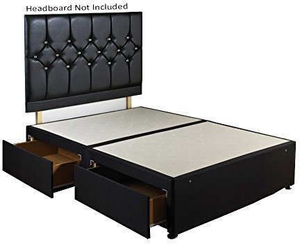Single Diamond Divan Bed Base Comes with 2 Drawers no Headboard