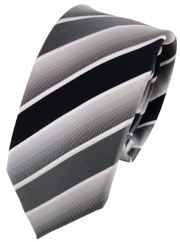 TigerTie schmale Designer Krawatte in gestreift gemustert - schmaler Schnitt - 6 cm Krawattenbreite