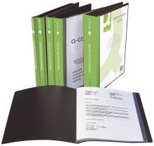 Q-Connect Sichthüllenmappe Panorama - 100 Hüllen, schwarz