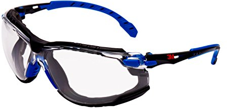 3M Solus Safety Glasses, Blau/Schwarz frame, Scotchgard Anti-Fog, Clear Lens, S1101SGAFKT-EU