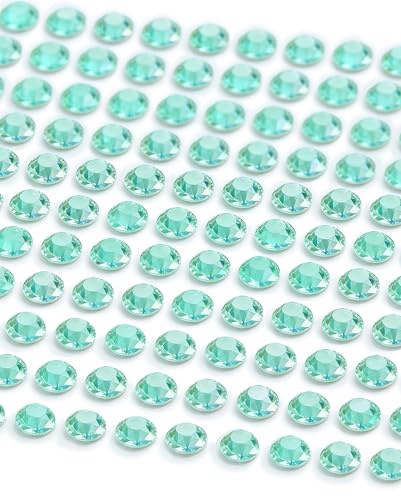MOVOJA Mint Glitzersteine Selbstklebend - 640 Stk 5 mm | Strasssteine Selbstklebend Glitzersteine Basteln Kinder Klebe Steine Klitzersteine Aufkleben Gesicht Kinder Sticker Diamant