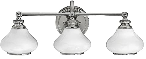 Licht-Erlebnisse LED Wandleuchte Bad ARMILLA IP44 blendarm Glas Schirm Jugendstil in Chrom Weiß Badezimmerlampe Spiegel
