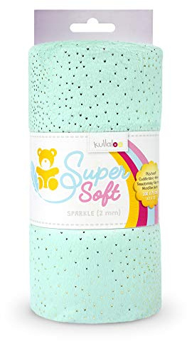 kullaloo Plüsch Glitzer Stoff SuperSoft SPARKLE als SB-Pack - 2 mm Florlänge in verschiedenen Farben - mint - 100 x 75 cm