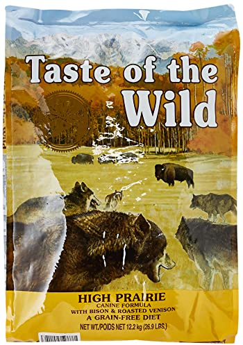 Taste of the Wild High Prairie Grain-Free Dry Dog Food, 12.2 kg (Pack of 1) – Venison & Bison, High-Protein Dog Food Recipe for All Breeds